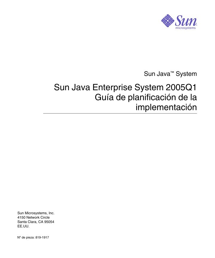 Imágen de pdf Sun Java Enterprise System 2005Q1 - Guía de planificación de la implementación